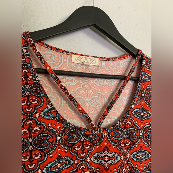 Orange-Patterned Summer Dress - Picture 2 of 5